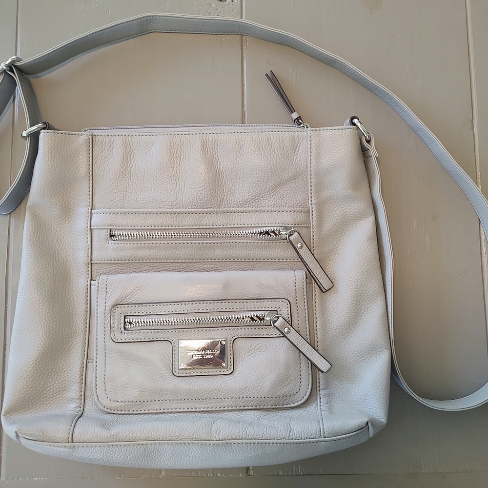 Tignanello gray shoulder crossbody handbag purse